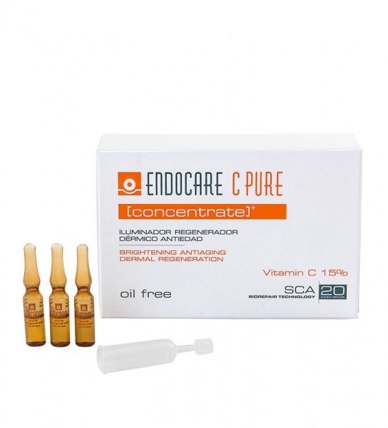 Регенерирующий омолаживающий концентрат с витамином С Cantabria Labs Endocare C Pure Concentrate Brightening Antiaging Dermal Regenaration, 1 мл Регенерирующий омолаживающий концентрат с витамином С Cantabria Labs Endocare C Pure Concentrate Brightening Antiaging Dermal Regenaration, 1 мл