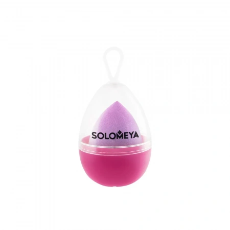 Большой двусторонний косметический спонж для макияжа Капля Фиолетовый Градиент Solomeya Large Drop Double-ended blending sponge Purple