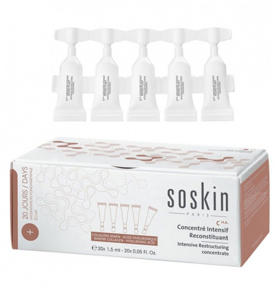 Интенсивный антивозрастной восстанавливающий концентрат Soskin Intensive Restructuring Concentrate, 20 х 1,5 мл