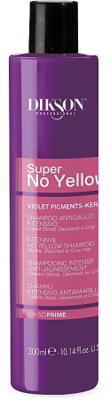 Питательный шампунь против желтизны для светлых, осветленных или седых волос Dikson Diksoprime shampoo nourishing no yellow, 300 мл.
