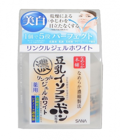 Увлажняющий и подтягивающий крем-гель с ретинолом и изофлавонами сои (с осветляющим эффектом) Sana Wrinkle Gel Cream