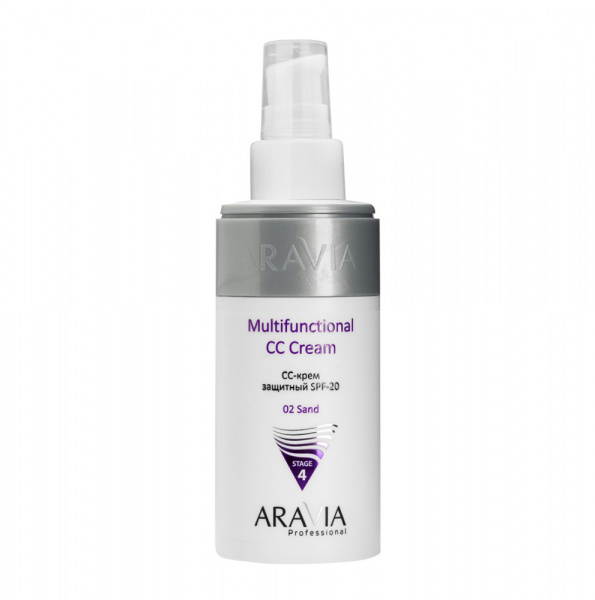 CC-крем защитный SPF-20 Aravia Multifunctional CC Cream тон 02, 150 мл CC-крем защитный SPF-20 Aravia Multifunctional CC Cream тон 02, 150 мл