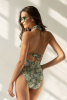 Слитный купальник пуш-ап с принтом