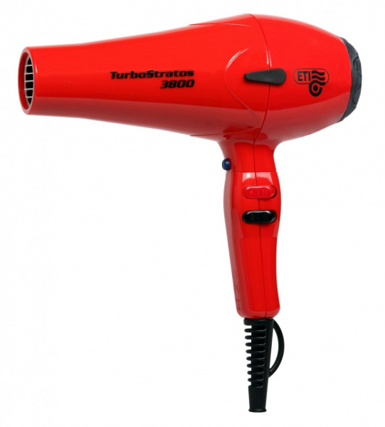 Фен ETI Turbo Stratos 3800, 2400 ватт, красный