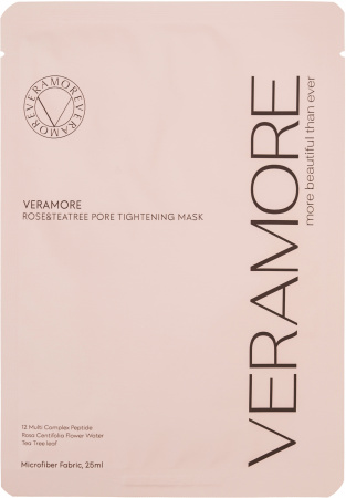 Маска для лица успокаивающая поросуживающая VERAMORE Rose&Tea Tree Pore Tightening Mask, 25 мл
