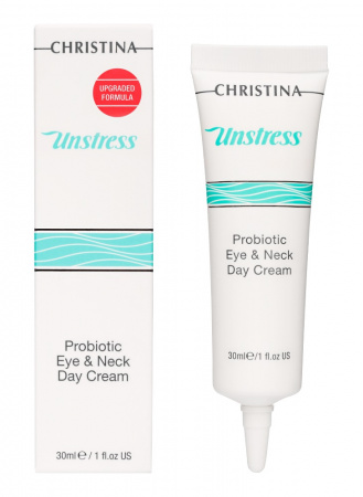Дневной крем с пробиотическим действием для кожи вокруг глаз и шеи SPF8 Christina Unstress Probiotic Day Cream Eye and Neck SPF 8