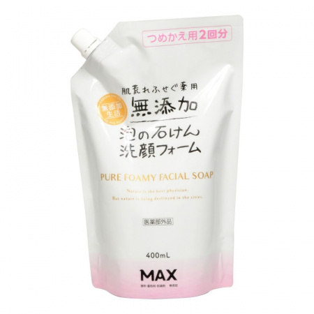 Пена для умывания лица натуральная, для чувствительной кожи MAX PURE FACIAL FOAM, 400 мл