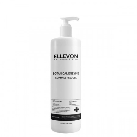 Растительный энзимный гоммаж-пил гель, ELLEVON Botanical Enzyme Gommage Peel Gel, 200 мл.