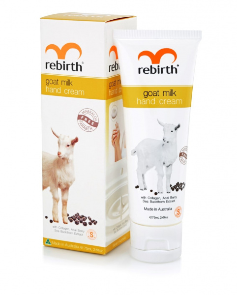 Крем для рук с экстрактом козьего молока Rebirth Goat Milk Hand Cream, 75 мл Крем для рук с экстрактом козьего молока Rebirth Goat Milk Hand Cream, 75 мл