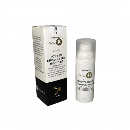 Ночной обновляющий крем после желтого пилинга с Витамином А, гиалуроновой кислотой и антиоксидантами Philosophy Mezoretin Post Peel Retinol Cream Night 0.1%, 50 мл