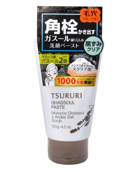 Пенка-скраб для умывания и очищения пор с вулканической глиной BCL Tsururi Pore Ghassoul Paste, 120 мл