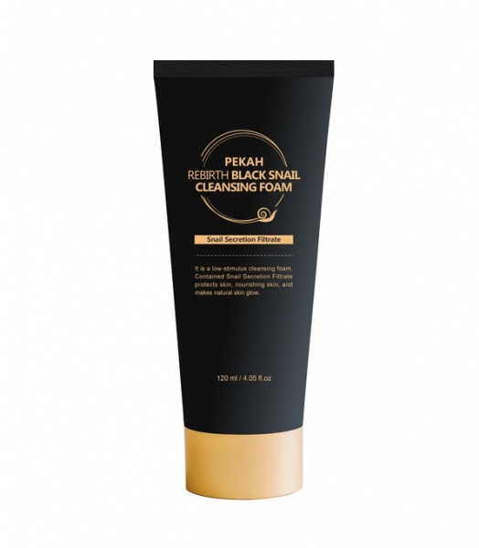 Очищающая пенка для умывания с муцином черной улитки Pekah Rebirth Black Snail Cleansing Foam, 120 мл Очищающая пенка для умывания с муцином черной улитки Pekah Rebirth Black Snail Cleansing Foam, 120 мл