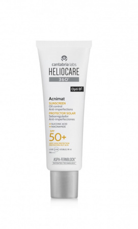 Себорегулирующий солнцезащитный крем с SPF 50 для кожи, склонной к акне Cantabria Labs HELIOCARE 360º Acnimat Sunscreen SPF 50, 50 мл