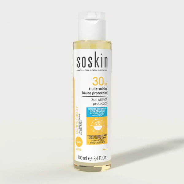 Масло солнцезащитное SPF30 Soskin Sun oil high protection, 100 мл Масло солнцезащитное SPF30 Soskin Sun oil high protection, 100 мл