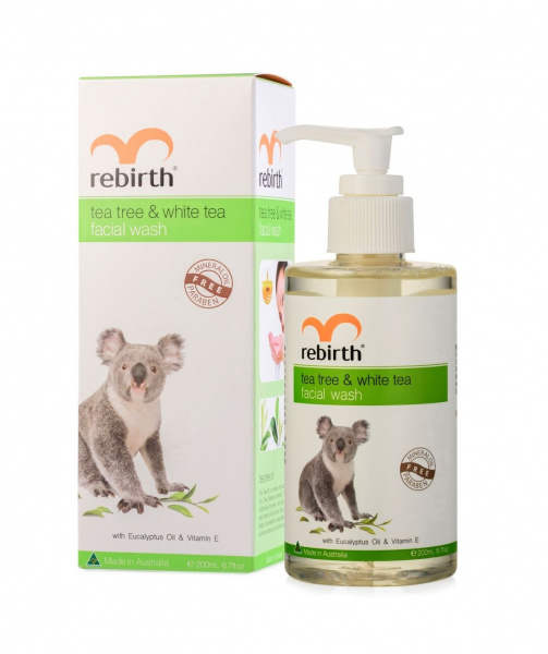 Гель для умывания с белым чаем и маслом чайного дерева Rebirth Tea Tree and White Tea Facial Wash, 200 мл Гель для умывания с белым чаем и маслом чайного дерева Rebirth Tea Tree and White Tea Facial Wash, 200 мл
