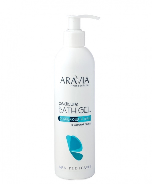 Гель очищающий с морской солью Aravia Professional Pedicure Bath Gel, 300 мл Гель очищающий с морской солью Aravia Professional Pedicure Bath Gel, 300 мл