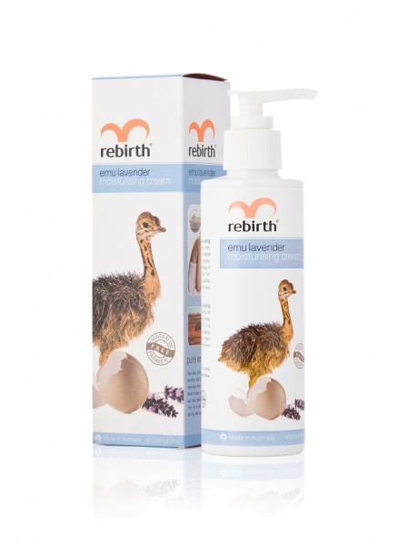 Крем для тела увлажняющий с маслом Эму и лавандой Rebirth Emu Lavender Moisturising Cream,  200 мл Крем для тела увлажняющий с маслом Эму и лавандой Rebirth Emu Lavender Moisturising Cream,  200 мл