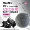 Очищающий спонж для умывания конняку Solomeya Charcoal Konjac Sponge, 1 шт