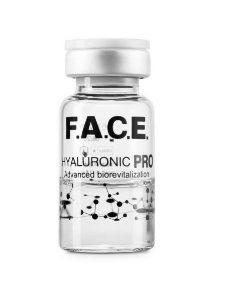 Обогащенный полиревитализант на основе высоко- и низкомолекулярной гиалуроновой кислоты F.A.C.E. Hyaluronic PRO, 5 мл