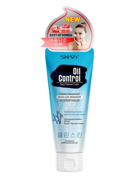Глубоко очищающая пенка для умывания абсорбирующая Shary Oil Control, 100 мл