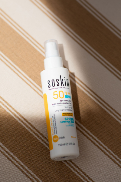 Солнцезащитный спрей высокой степени защиты SPF 50+ Soskin-Paris Sun Very High Protection SPF 50+, 150 мл