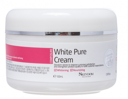 Отбеливающий крем для лица Skindom White Pure Cream,100 мл. 