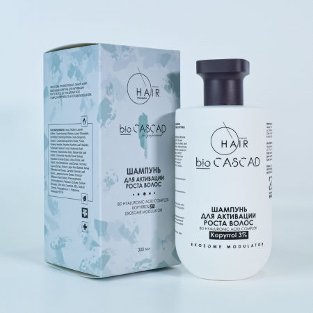 Шампунь для активации роста волос kopyrrol 3% Philosophy bioCASCAD 8D HYALURONIC ACID COMPLEX KOPYRROL 3% EXOSOME MODULATOR, 300 мл