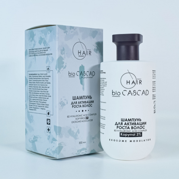 Шампунь для активации роста волос kopyrrol 3% Philosophy bioCASCAD 8D HYALURONIC ACID COMPLEX KOPYRROL 3% EXOSOME MODULATOR, 300 мл