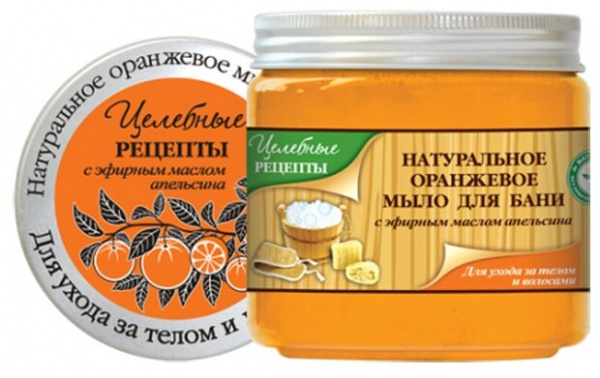 Мыло оранжевое для бани Целебные решения, 500 мл Мыло оранжевое для бани Целебные решения, 500 мл