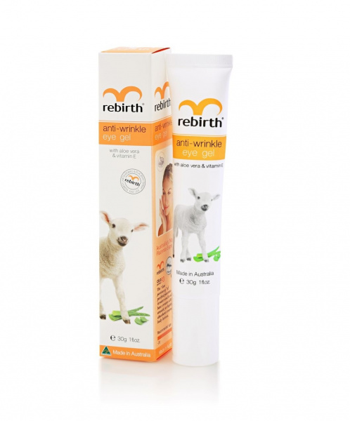 Гель против морщин для кожи вокруг глаз с витамином Е и алое вера Rebirth Anti Wrinkle Eye Gel With Vitamin E, 30 мл Гель против морщин для кожи вокруг глаз с витамином Е и алое вера Rebirth Anti Wrinkle Eye Gel With Vitamin E, 30 мл