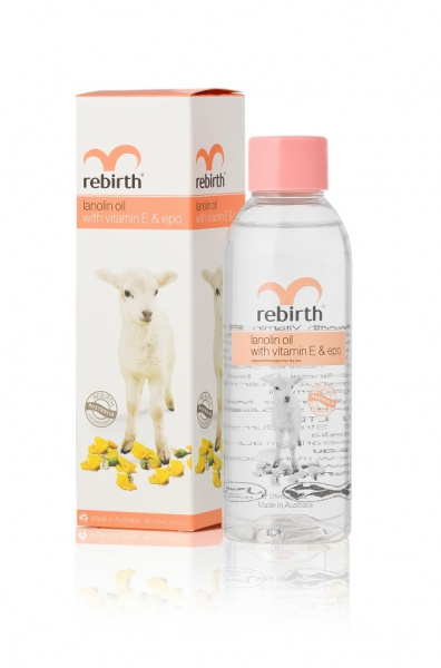 Масло с ланолином, витамином Е и маслом вечерней примулы Rebirth Lanolin Oil, 125 мл Масло с ланолином, витамином Е и маслом вечерней примулы Rebirth Lanolin Oil, 125 мл