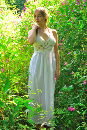 Длинное пляжное платье-сарафан с кружевным топом Русалка