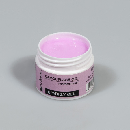 Гель с блестками для наращивания ногтей Тон 3052 Sofiprofi CAMOUFLAGE GEL microshimmer, 15 мл