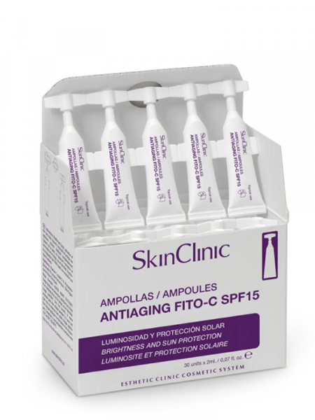 Концентрат фито коктейль Анти-возрaстной с витамином С SPF15 SkinClinic Antiaging fito-С SPF15, 2 мл