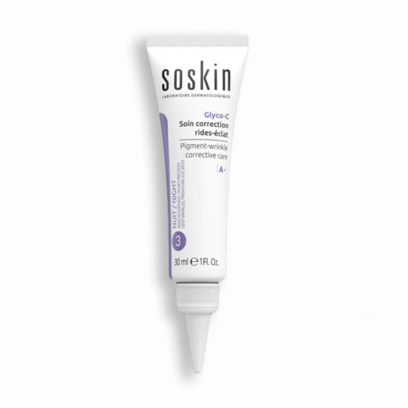 Ночной крем против морщин и пигментации, Soskin, Pigment-wrinkle corrective care "Glico-C", 30 мл.