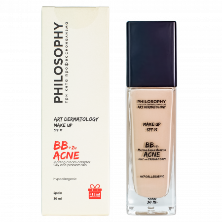 ВВ крем+ цинк с матирующим эффектом для жирной, проблемной кожи Philosophy Art Dermatology BB + Zn Мating Сream Аdapter SPF15, 30 мл