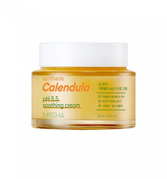 Успокаивающий крем с календулой для лица MISSHA Su:Nhada Calendula pH Balancing  and  Soothing Cream, 50 мл