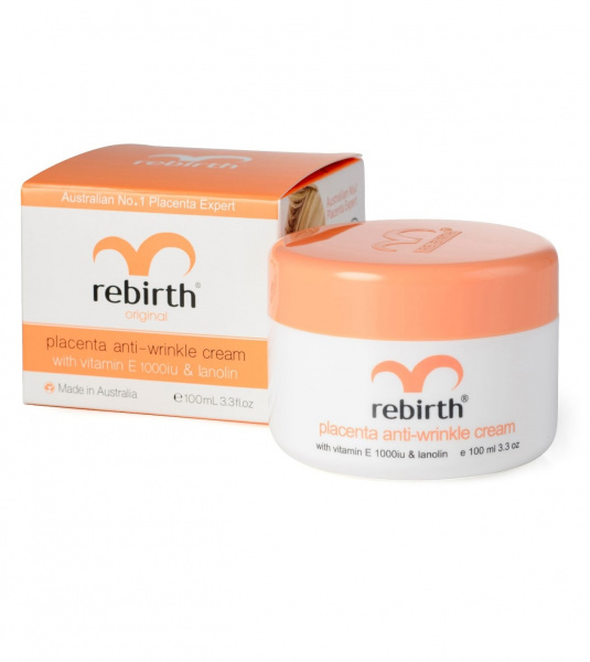 Крем с экстрактом плаценты овец и ланолином Rebirth Placenta Anti-Wrinkle Cream With Vitamin E and Lanolin, 100 мл Крем с экстрактом плаценты овец и ланолином Rebirth Placenta Anti-Wrinkle Cream With Vitamin E and Lanolin, 100 мл