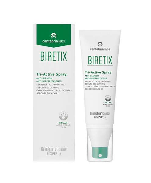 Спрей три-актив анти-акне Cantabria Labs Biretix Tri-Active Spray Anti-Blemish, 100 мл Спрей три-актив анти-акне Cantabria Labs Biretix Tri-Active Spray Anti-Blemish, 100 мл