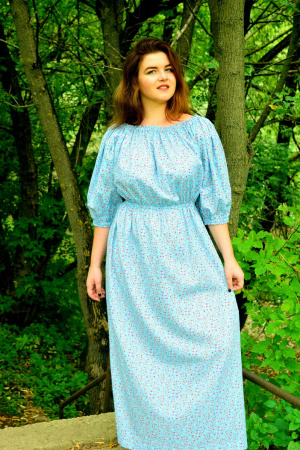 Платье с открытыми плечами и рукавами Аленушка