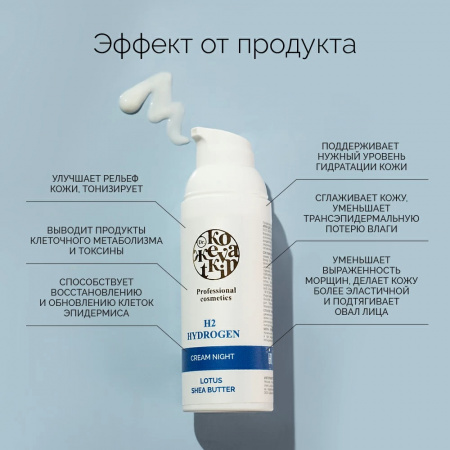 Водородный ночной крем для лица Dr.Kozhevatkin, 50 мл.