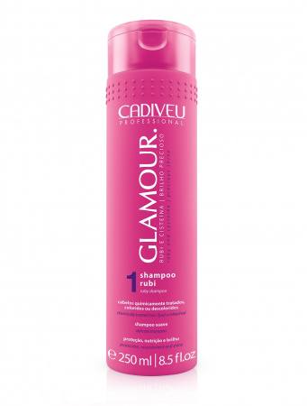 Рубиновый шампунь для проведения процедуры лечения окрашенных волос Cadiveu Professional Glamour Ruby Shampoo