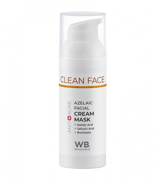 Крем-маска азелаиновая Woman's Bliss Clean Face Azelaic facial Cream Mask, 50 мл Крем-маска азелаиновая Woman's Bliss Clean Face Azelaic facial Cream Mask, 50 мл