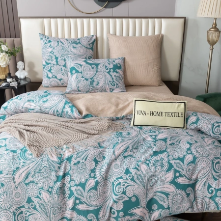 Комплект постельного белья Делюкс Сатин на резинке  ,VIVA - HOME TEXTILE