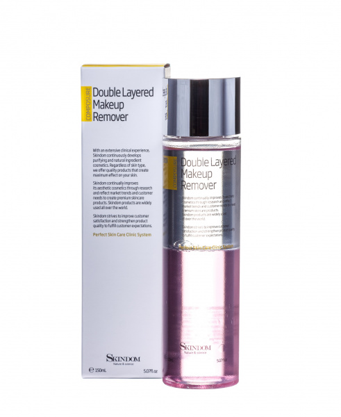 Двухфазное очищающее средство для снятия макияжа Skindom Double Layered Makeup Remover, 150 мл Двухфазное очищающее средство для снятия макияжа Skindom Double Layered Makeup Remover, 150 мл