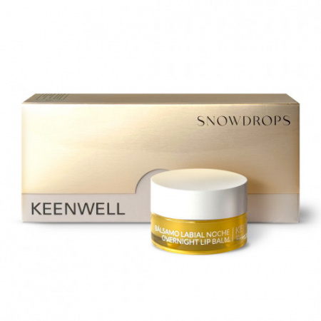 Ночной бальзам для губ ванильный Keenwell SNOW DROPS Over Night Lip Balm Vainilla, 15 мл