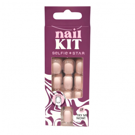 Набор накладных ногтей без клея, короткая длина Selfie Star Nails kit without glue, short length, 24 шт