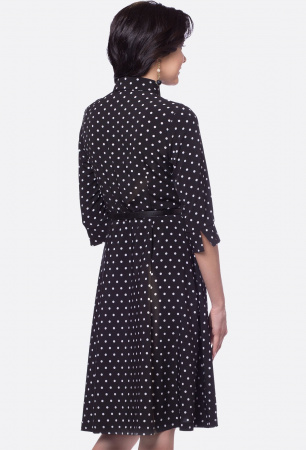 Платье в горошек с рукавом 3/4