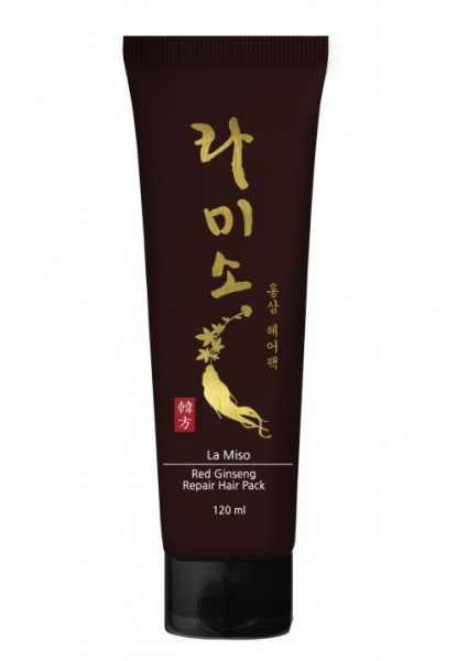 Восстанавливающая маска для волос с экстрактом красного женьшеня La Miso Red Ginseng Repair Hair Pack, 120 мл Восстанавливающая маска для волос с экстрактом красного женьшеня La Miso Red Ginseng Repair Hair Pack, 120 мл
