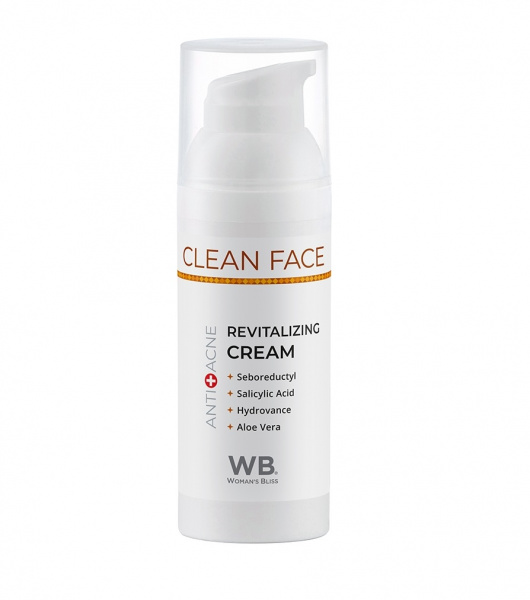 Крем восстанавливающий для лица анти-акне Woman's Bliss Clean Face Anti-Acne Revitalizing Cream, 200 мл Крем восстанавливающий для лица анти-акне Woman's Bliss Clean Face Anti-Acne Revitalizing Cream, 200 мл